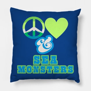 Peace, Love & Sea Monsters  - Pacific Northwest Style Pillow