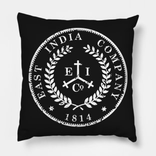 East India Company Coin Logo Distressed Pillow