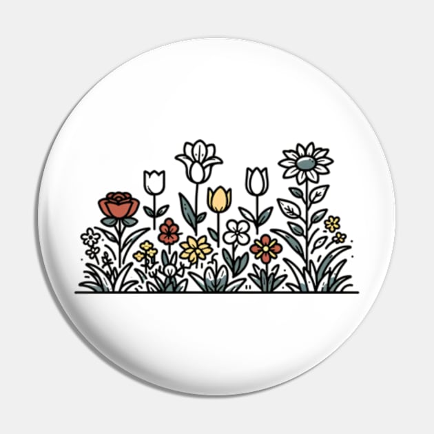 Flowers Pin by TeeHeeStore