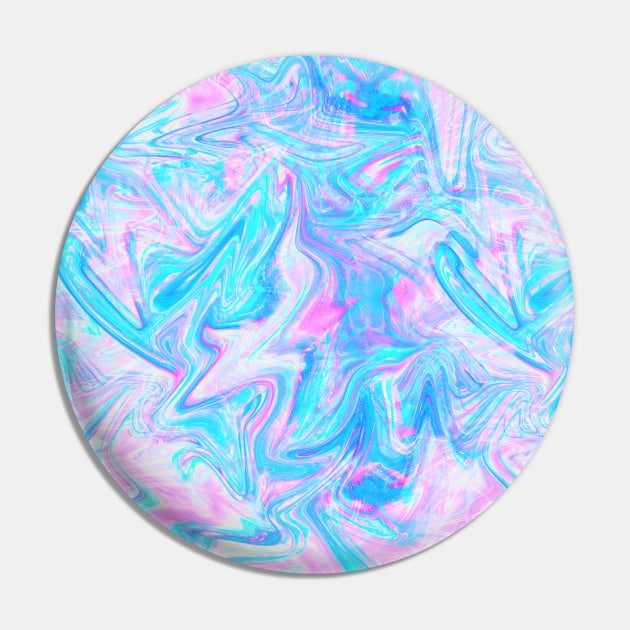 Pink Sky Blue Holographic Pattern Pin by saradaboru