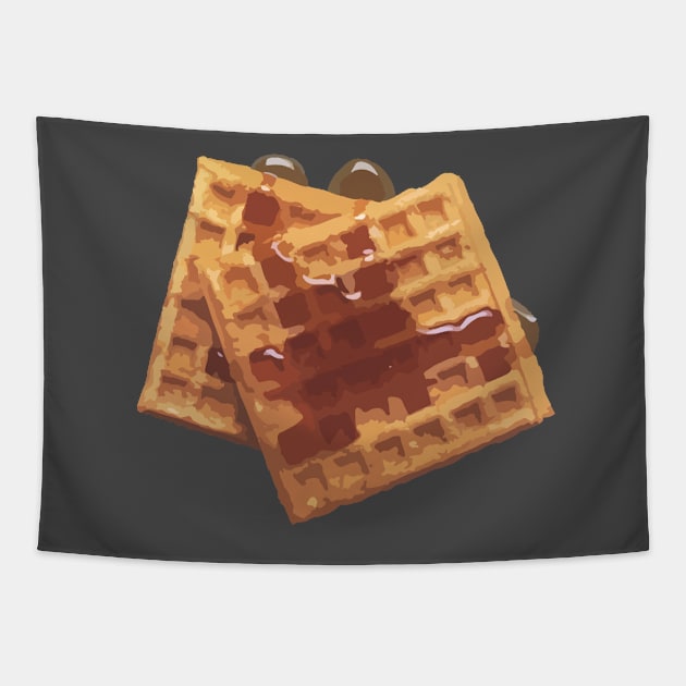 Yummy Food Waffles Tapestry by pixzex