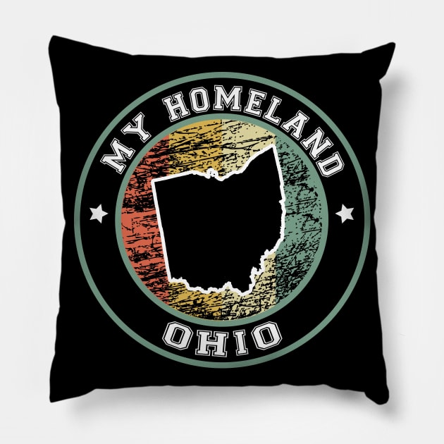 Homeland Ohio state USA vintage Pillow by LiquidLine