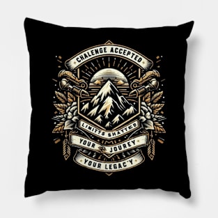 Motivational "Challenge Accepted" T-Shirt Pillow