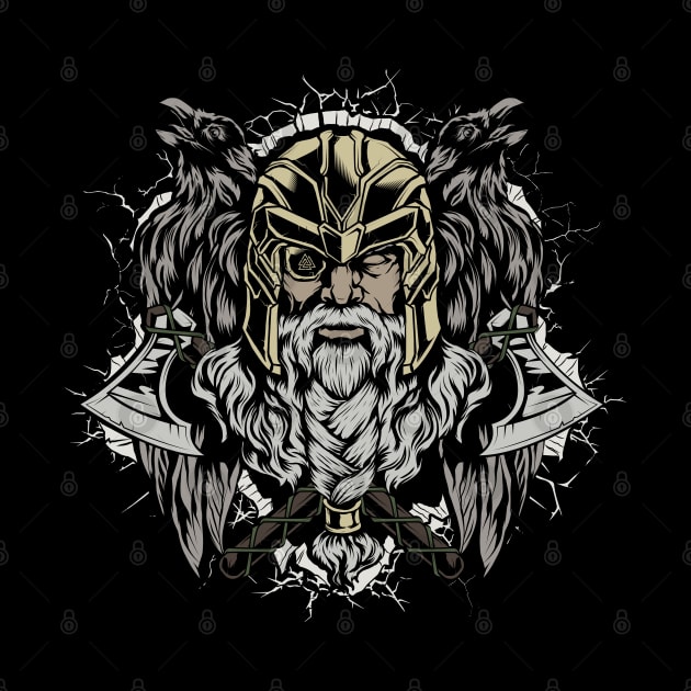 Odin Shirt, Huginn and Muninn Viking Odin T-shirt Design by Beloria_Tees