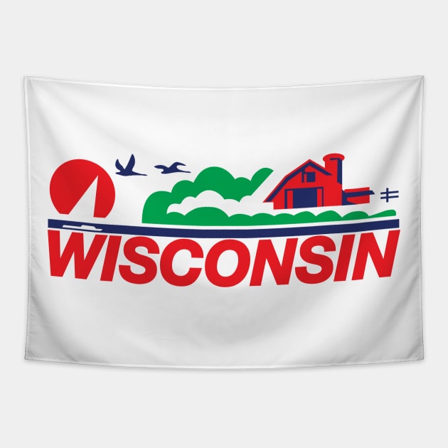 Wisconsin License Plate T-shirt Gift Tapestry by KevinWillms1