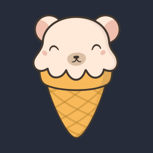 Pleasing Kawaii Cute Polar Bear Ice Cream T-Shirt