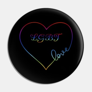 LGBT Rainbow Love Heart Pride Design Pin