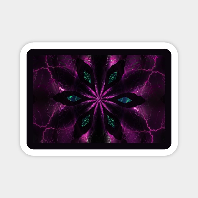 Purple Lightening Kaleidoscope Magnet by ArtistsQuest