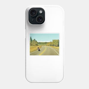 Motorcycle road trip journey in Turner Valley, Alberta, Canada. Phone Case