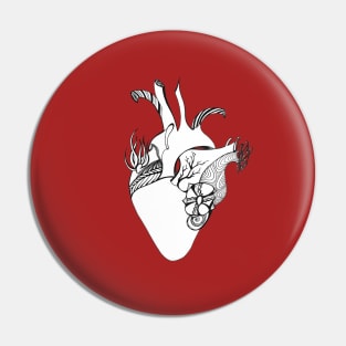 heart in love. flowers of heart. graphic heart Pin