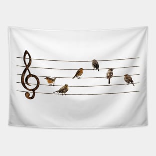 Birds musical score Tapestry