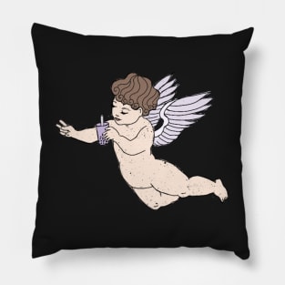 Cherub Drinking Bubble Tea Pillow