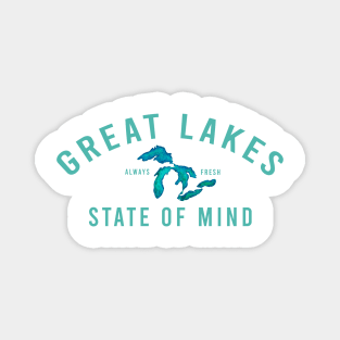 Great Lakes State of Mind Blue Lakes Magnet