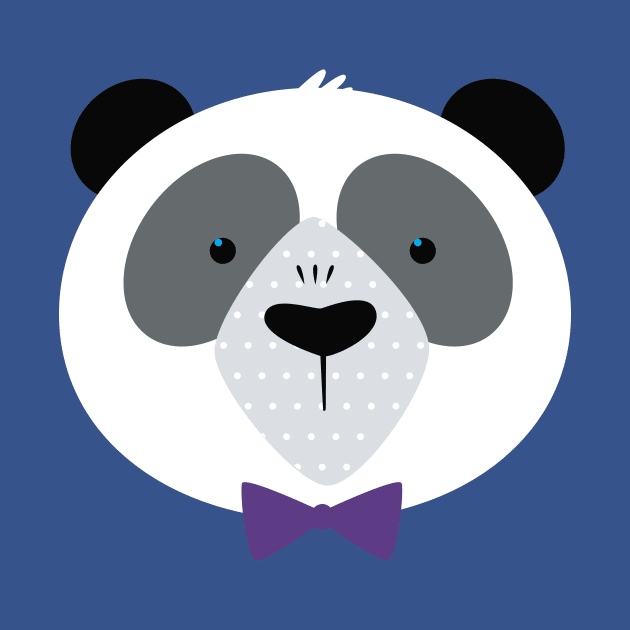 Panda with a bow tie by ilaamen