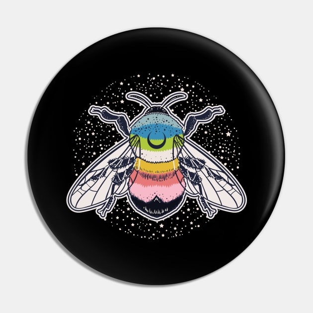 Queer Bee Proud LGBT Gay Pride Flag Pin by Psitta