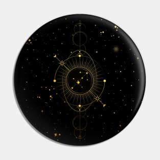 Cosmic Sagittarius Gold Texture Pin