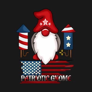 Patriotic Gnomes USA Flag For Christmas Funny Matching Family Pajama T-Shirt