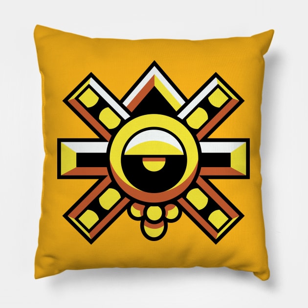 Mexican God Sun Symbol Pillow by KBRAVO