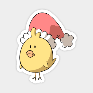 Cute Chick with Santa hat Magnet