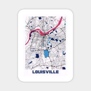 Louisville - Kentucky MilkTea City Map Magnet