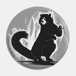 Red Pandas Shadow Silhouette Anime Style Collection No. 87 Pin