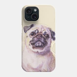 Pug Watercolor Painting - Dog Lover Gifts Phone Case