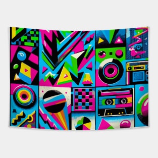 Abstract Colorful 90s Pattern Tapestry