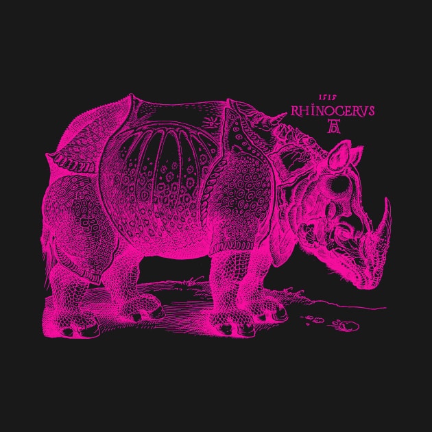 Albrecht Durer's Rhinoceros in Pink by Pixelchicken