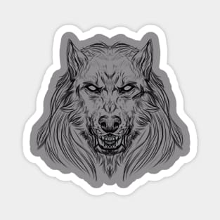 Werewolf head 1 Magnet