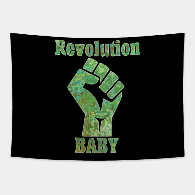 REVOLUTION Baby Fist Pump Tapestry by TigsArts