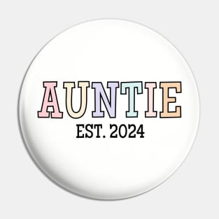 Cute Auntie Est. 2024, Aunt Baby Announcement Pin