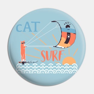 Cat surf Pin