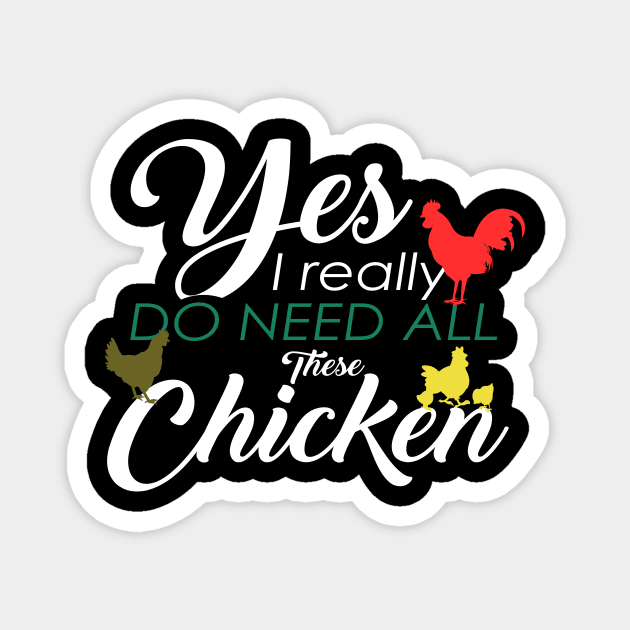 'All These Chickens' Funny Pet Farmer Gift Magnet by ourwackyhome