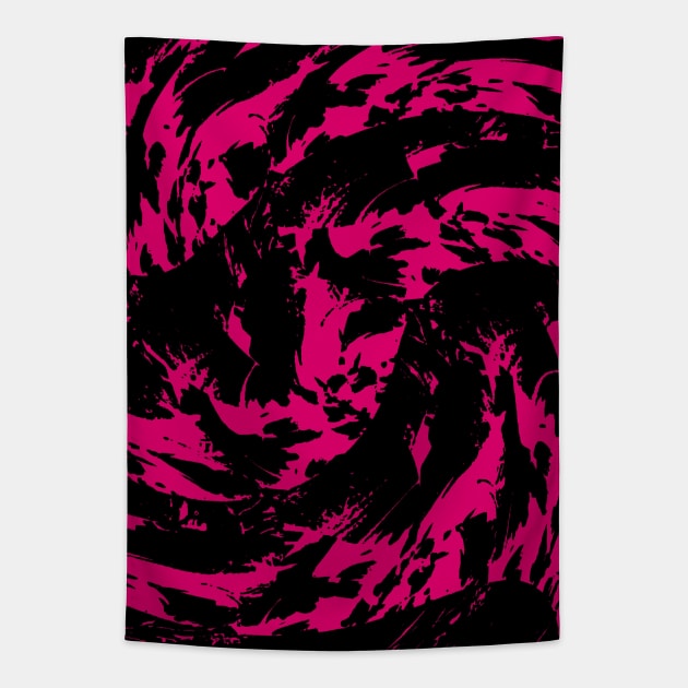 Pink and Black Paint Splatter Graffiti Tapestry by BigTexFunkadelic