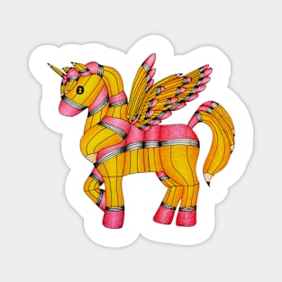 Pencil Alicorn Drawing Magnet