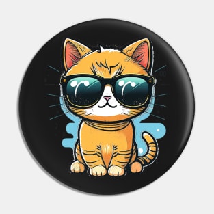 Cute Cat wearing sunglasses Pin