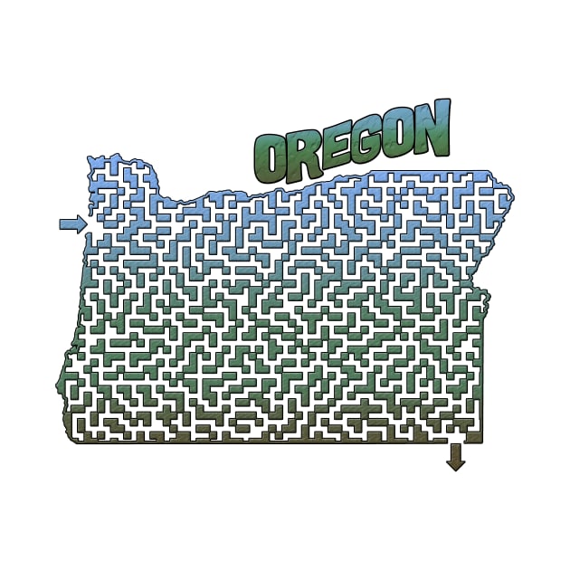 Oregon State Outline Maze & Labyrinth by gorff