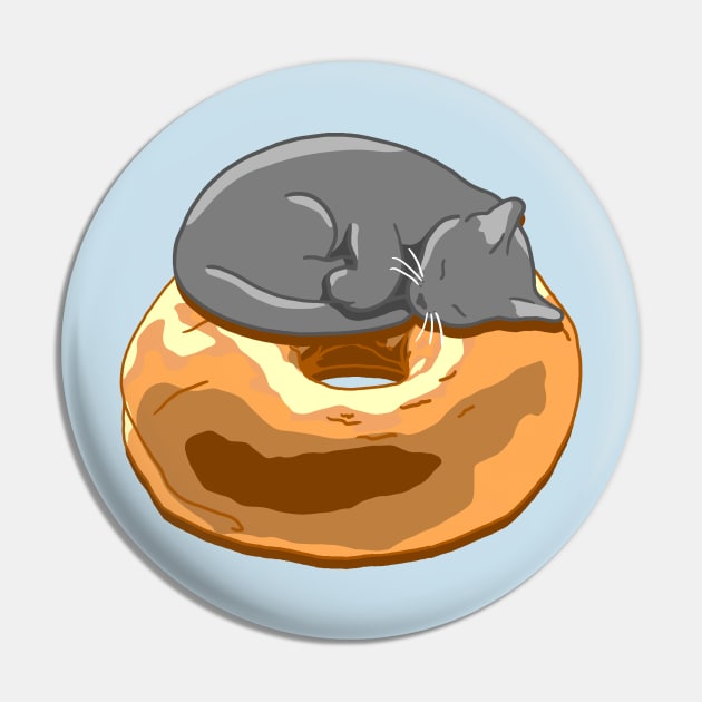 Bagel Cat - Grey Pin by CCDesign