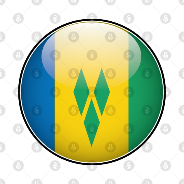 St Vincent and The Grenadines National Flag Glossy Button by IslandConcepts