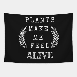 Plants Make Me Feel Alive (Mint Green) Tapestry