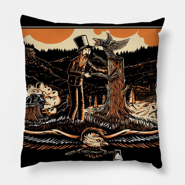 wild deforestation Pillow by neira