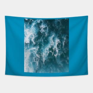 Cute colourful foaming blue ocean water Tapestry