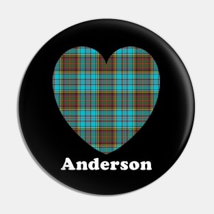 The ANDERSON Family Tartan 'Love Heart' Design Pin