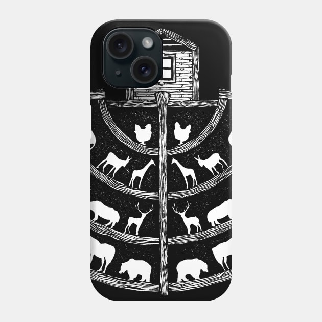 Noah's Ark Bible Illustration, Black and White Phone Case by annagrunduls