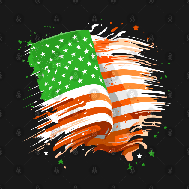 Irish American Retro Flag Design by DankFutura