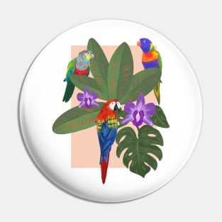 Tropical Bird Friends Pin