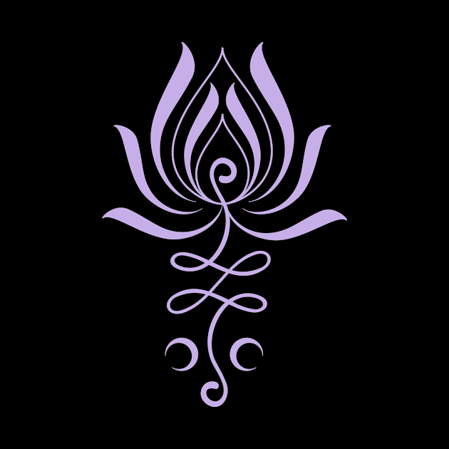 Simple Lotus Symbol Yoga Unalome Tattoo / Light Purple by Human_Pretzel