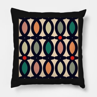 Abstract pattern in autumn tones with red accents Pillow