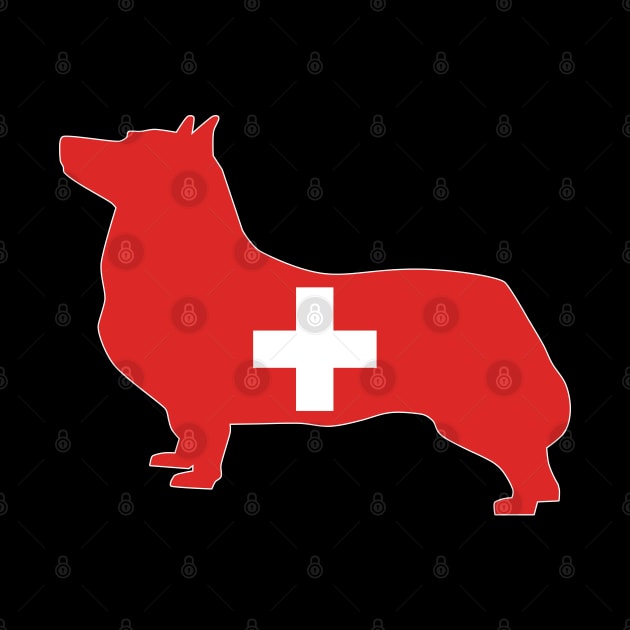 Swedish Vallhund Switzerland Flag Filled by DPattonPD