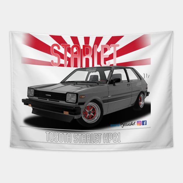 Toyota Starlet KP61 Silver Tapestry by PjesusArt